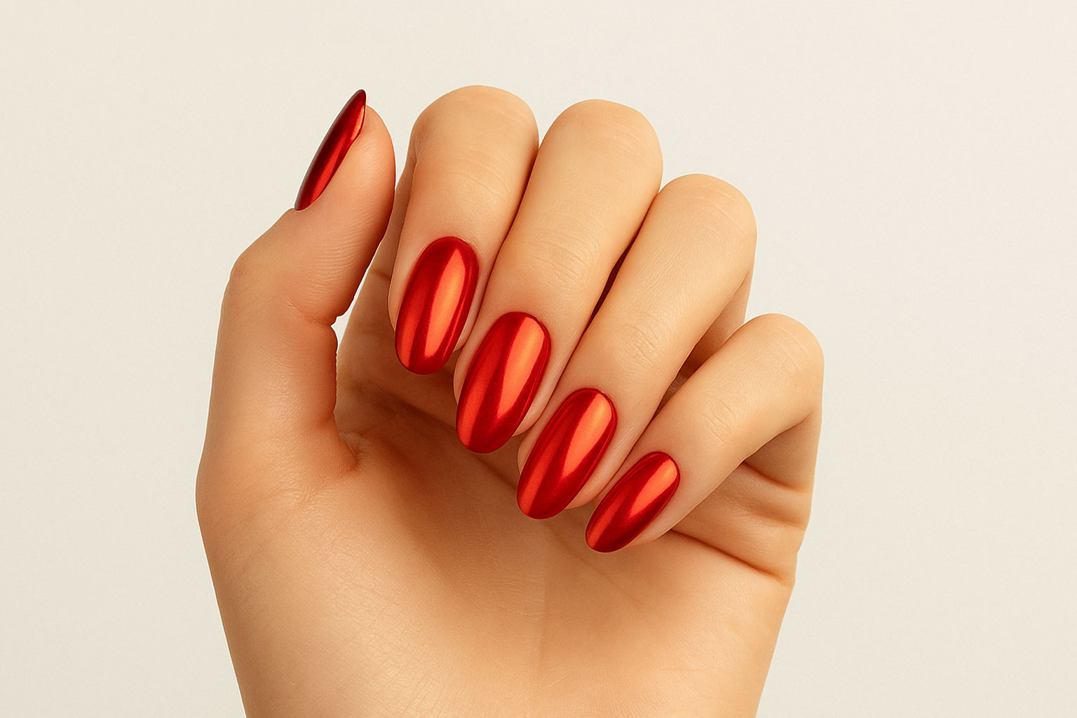 Chrome Nails – peilipintainen efekti lähikuvassa