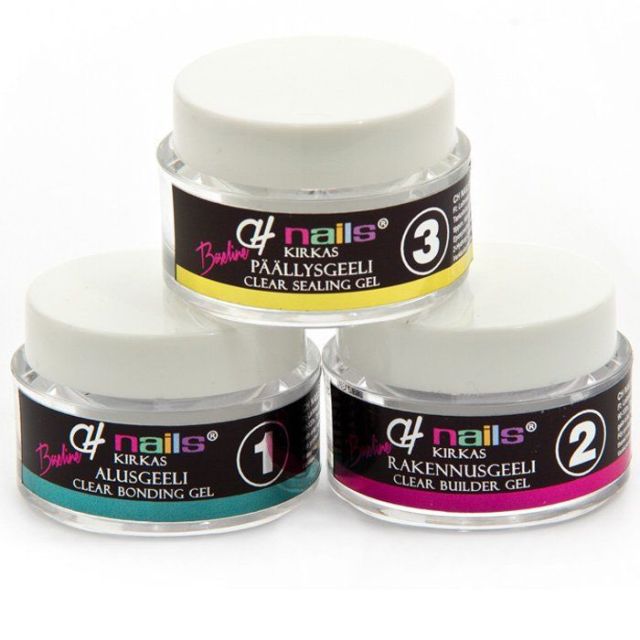 CH Nails Baseline 3-vaihe UV-Geelipakkaus 3 x 5ml Kirkas