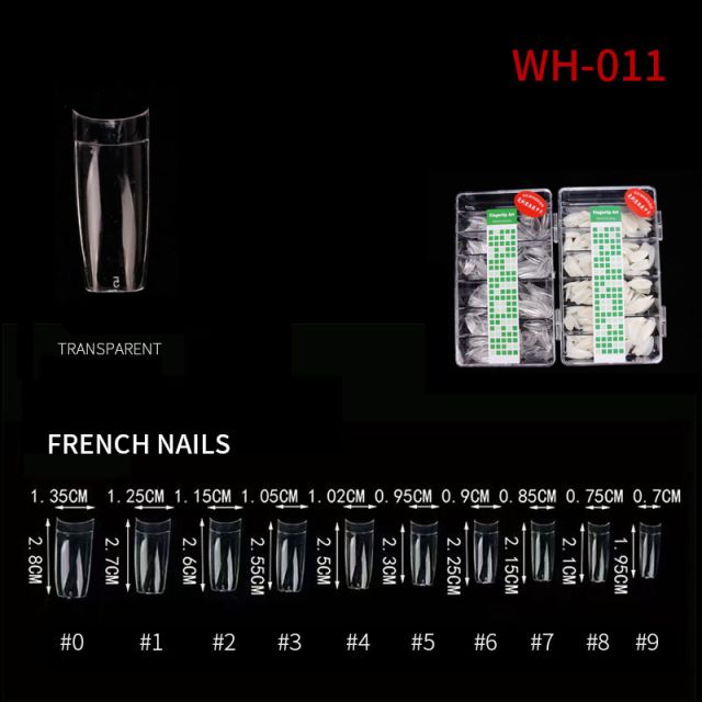 Kynsitipit French WH11 Clear 500 kpl