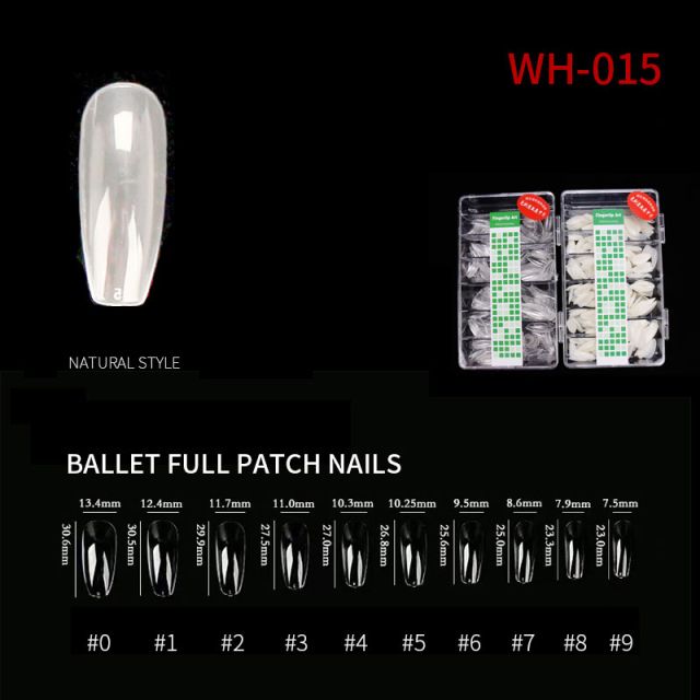 Kynsitipit Ballet Full WH15 Natural 500 kpl