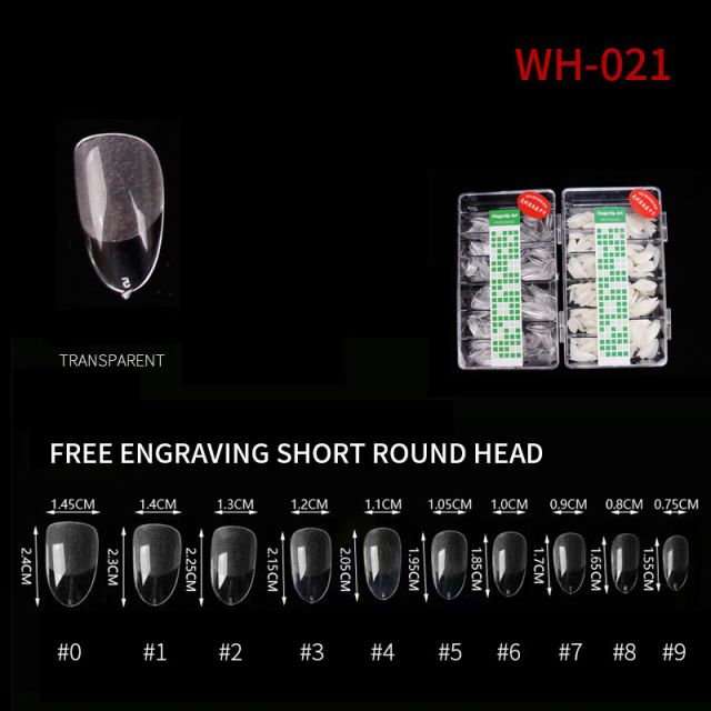 Kynsitipit Short Round WH21 Clear 500 kpl