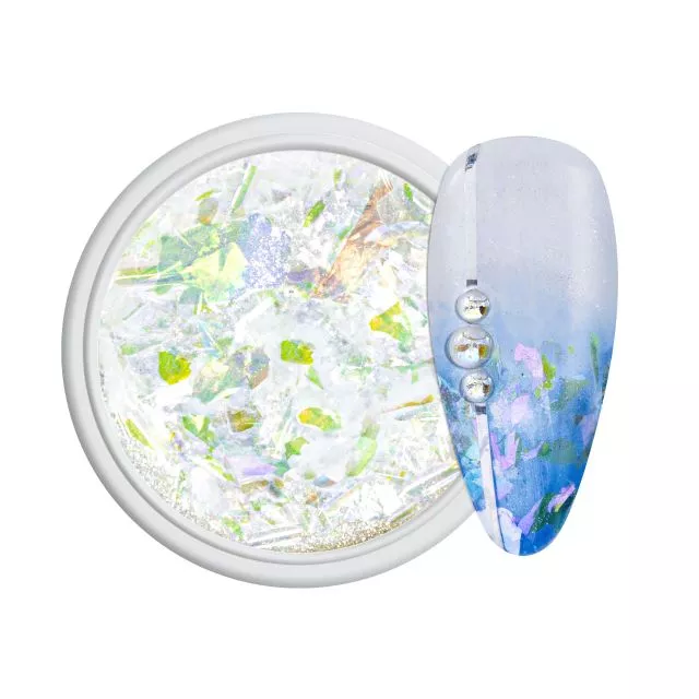 NailArt Mermaid Pigment & Flakes white