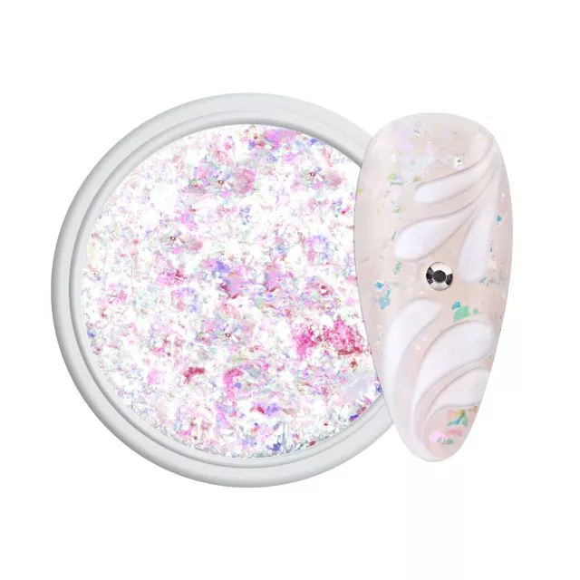 NailArt Mermaid Pigment & Flakes rose