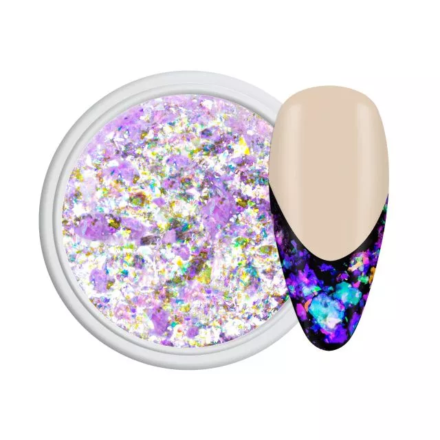 NailArt Mermaid Pigment & Flakes purple
