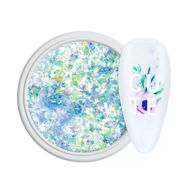 NailArt Mermaid Pigment & Flakes blue