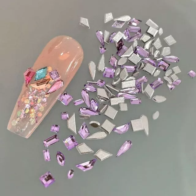 Huazi Cut Kynsitimantit Purple 50 kpl