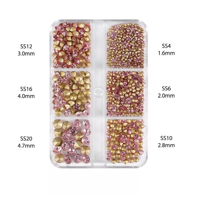 Nailart Kynsitimantit SS4-SS20 Pink 1000kpl