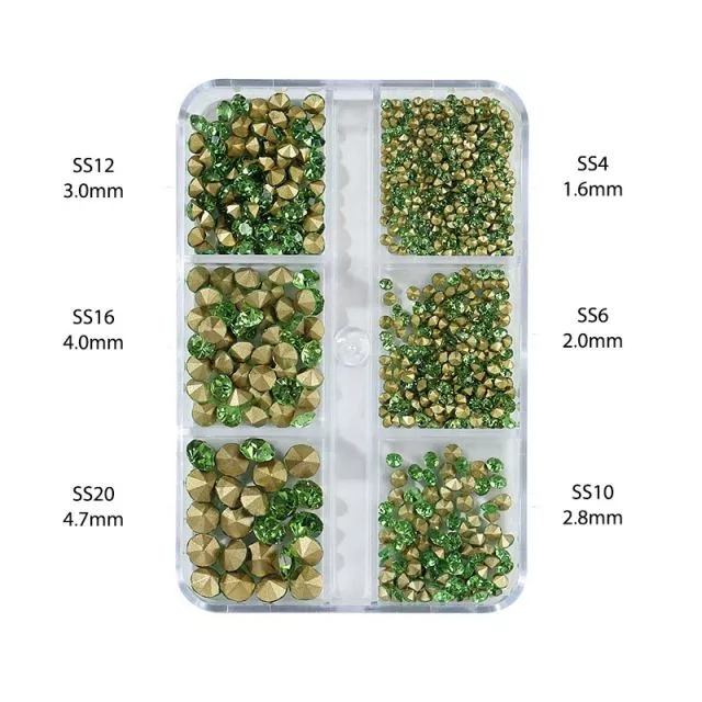 Nailart Kynsitimantit SS4-SS20 Green Grape 1000kpl