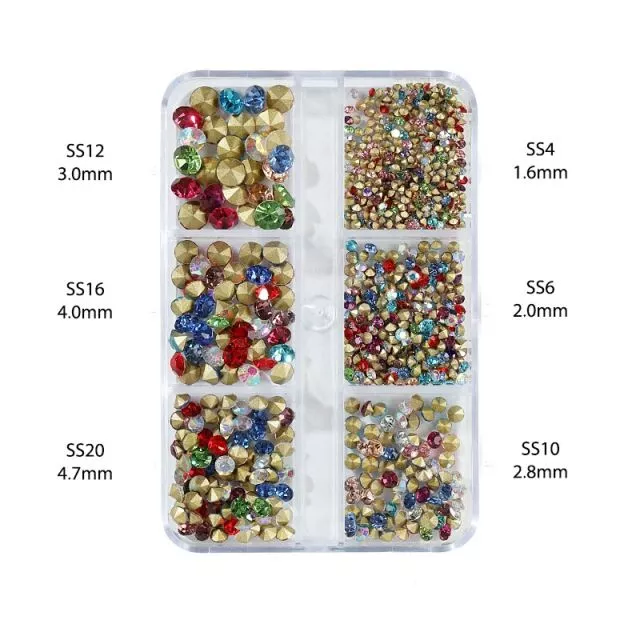 Nailart Kynsitimantit SS4-SS20 Color Mix 1000kpl