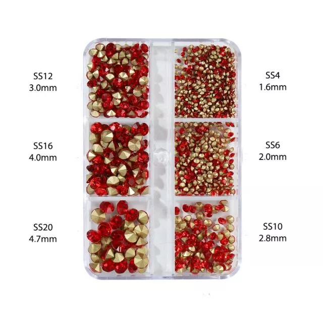 Nailart Kynsitimantit SS4-SS20 Red 1000kpl