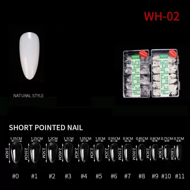 Kynsitipit Short WH02 Natural 500 kpl