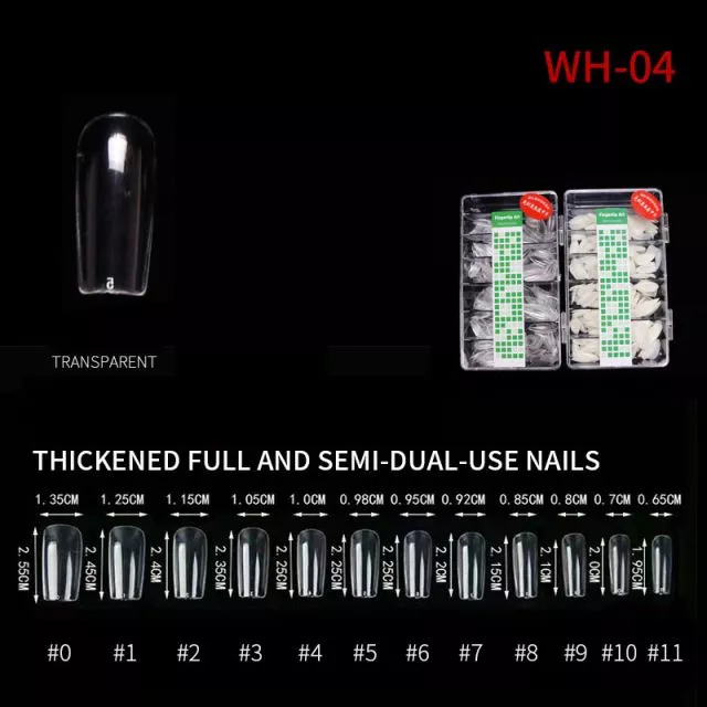 Kynsitipit Thickened Full WH04 Clear 500 kpl