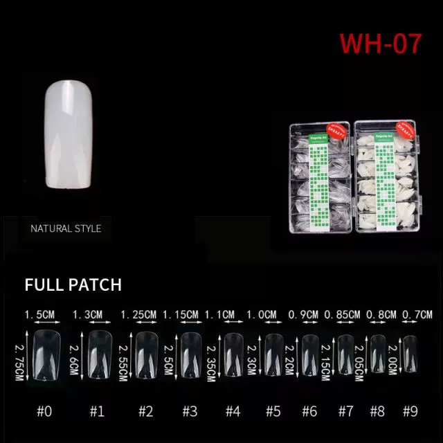 Kynsitipit Full Patch WH07 Natural 500 kpl