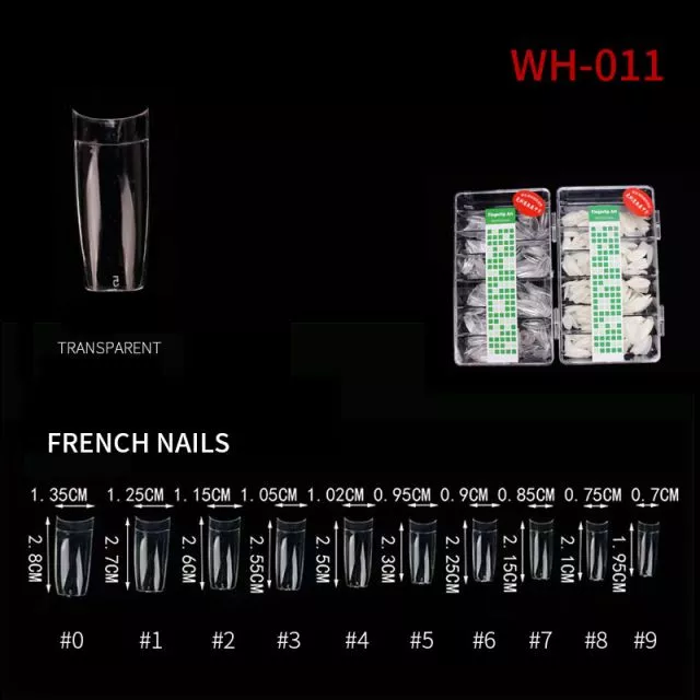 Kynsitipit French WH11 Clear 500 kpl