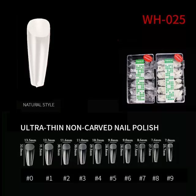 Kynsitipit Ultra Thin WH25 Natural 500 kpl