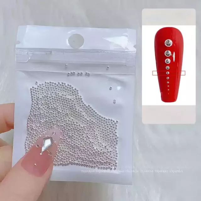 Nail Art Pearls 10# Silver 1.2mm / 1500pcs