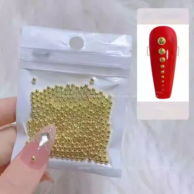 Nail Art Pearls 15# Gold 2.5mm / 400pcs