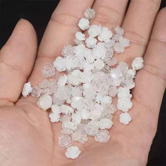 3D Kukkia Valkea/Clear Mix Pakkaus 100kpl