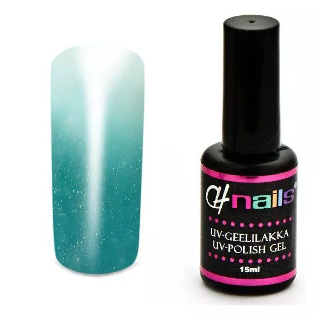 CH Nails Thermo Geelilakka Turkoosi-White Metallic