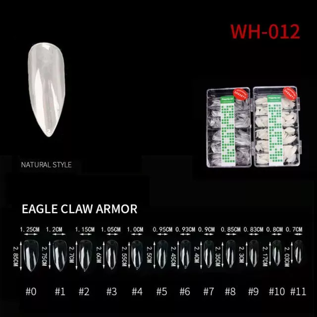 Kynsitipit Eagle WH12 Natural 500 kpl