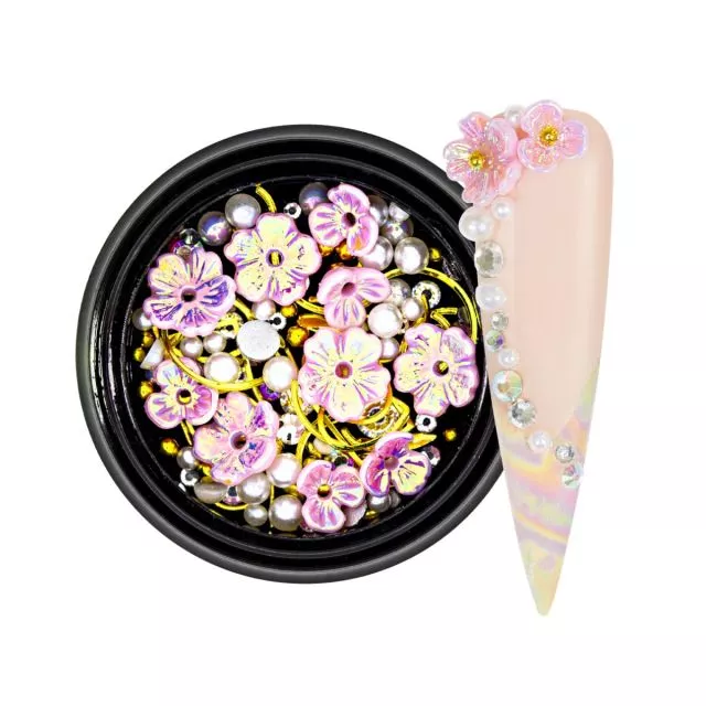 3D Pearls Flower Mix Pink