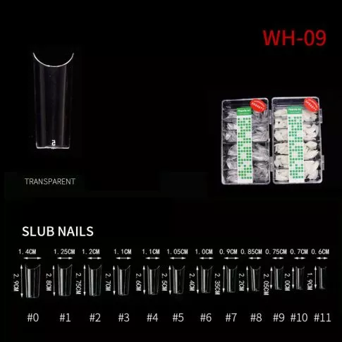 Kynsitipit Slub Nails WH09 Clear 500 kpl