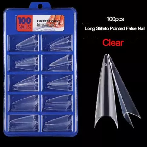 Kynsitipit Stiletto 100 kpl Kirkas