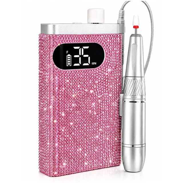 Ladattava ja Kannettava Kynsipora Kristalli Pink
