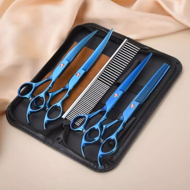 Professional Pet Grooming Scissors Kit Blue
