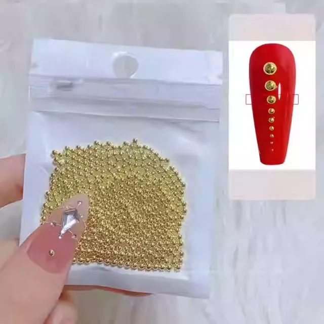 Nail Art Pearls 13# Gold 2mm / 500pcs